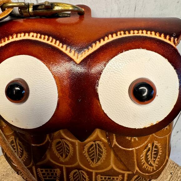 Genuine Leather Owl Wristlet Wallet Leather Coin Purse NEW FAST SHIP - Picture 5 of 8